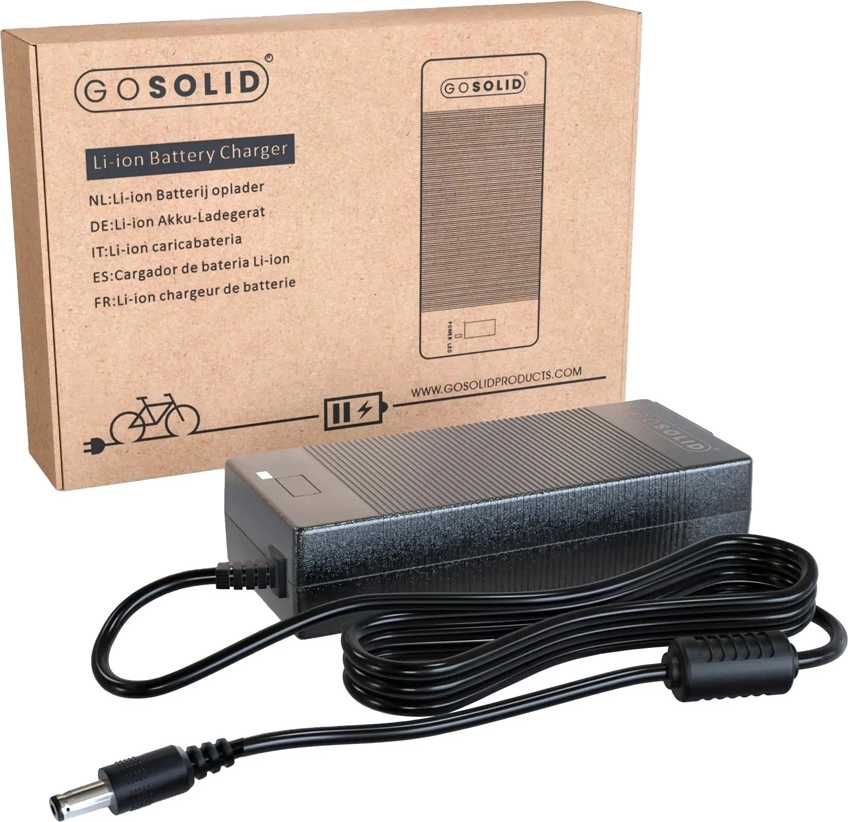 ᐅ • GO SOLID! Oplader Elektrische Fiets - 42V 2A - 5.5 x 2.1mm DC | Eenvoudig GoSolidProducts.nl