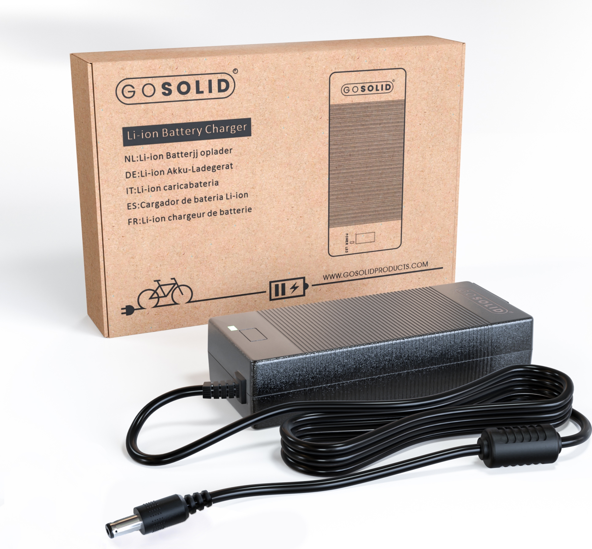 ᐅ • Oplader Elektrische Fiets - 42V 2A 5.5 x 2.5mm DC | Eenvoudig bij GoSolidProducts.nl